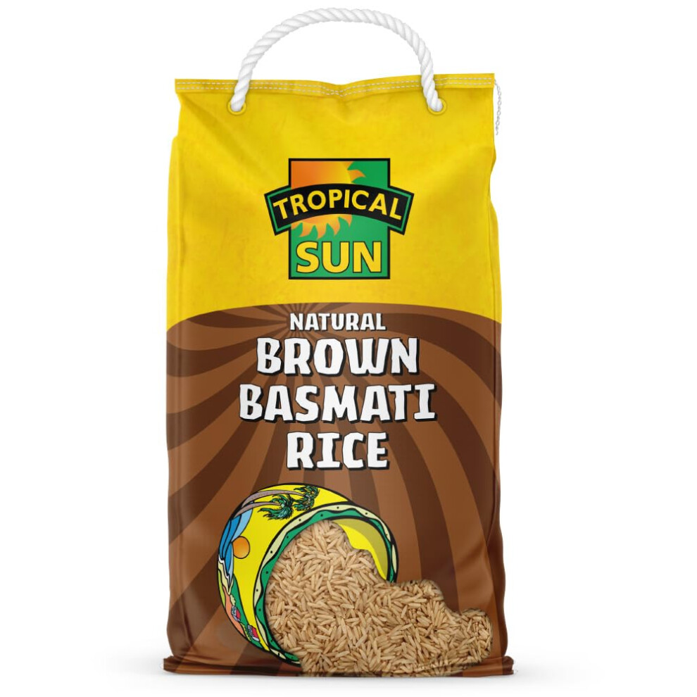 Tropical Sun Natural Brown Basmati Rice (Wholegrain), 5Kg Bag | Nutritious & Aromatic Basmati Rice | Perfect For Healthy Meals | Ideal For Everyday