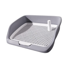 Dog Toilet Potty Tray for Indoor Outdoor Use, Splashproof Reusable Puppy Pipi Toilet, Grey Style A