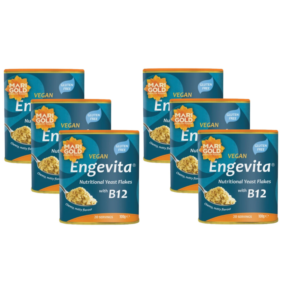Engevita Marigold Vegan Yeast Flakes With Vitamin B12 100G (Pack Of 6)