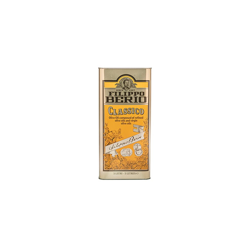 Filippo Berio Olive Oil, Classic Olive Oil, Catering, 5 Litre Tin, 5L