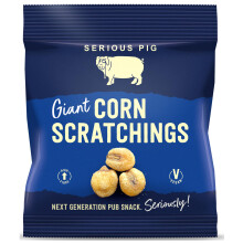 SERIOUS PIG | Giant Corn Scratchings | Alternative To Pork Scratchings | With Traditional Seasoning | High Fibre, Vegan (12 Pack)