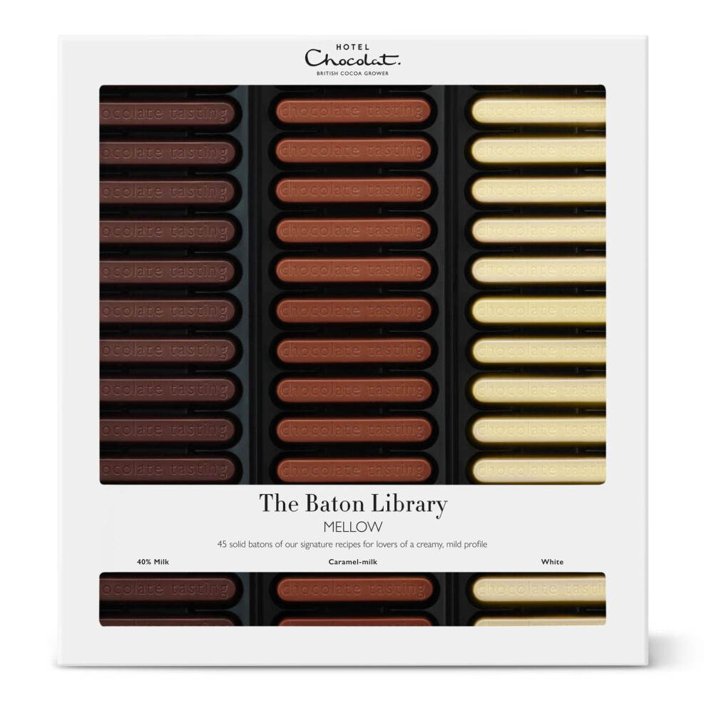 Hotel Chocolat Milk To White Chocolate Baton Library Chocolate Box, 365G