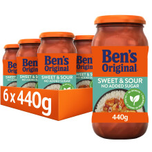 Ben's Original Sweet and Sour No Added Sugar Sauce Jar, Bulk Multipack 6 x 440g