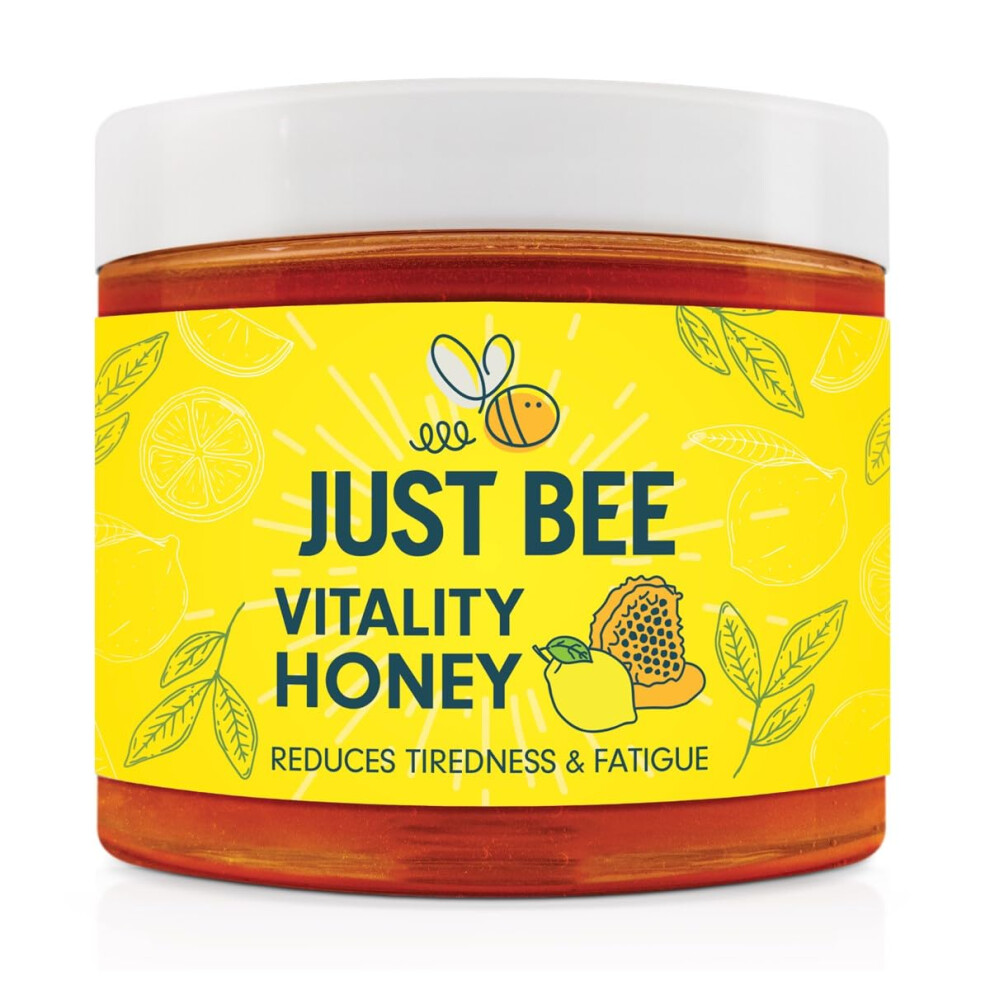 Just Bee Vitality Honey With Ginseng, Lemon Extract & Vitamins B1-B12 For Tiredness & Fatigue (260G)