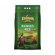 Salaam Premium Basmati Rice 5kg, Aromatic, Long Grain, Aged, Non-Sticky, Ideal for Biryani, Pilaf, and Everyday Meals