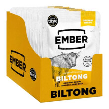 Ember Snacks: Biltong Beef Jerky Original Flavour (10 x 25g) - Protein Keto Snacks - On The Go Snack - from British and Irish Meat