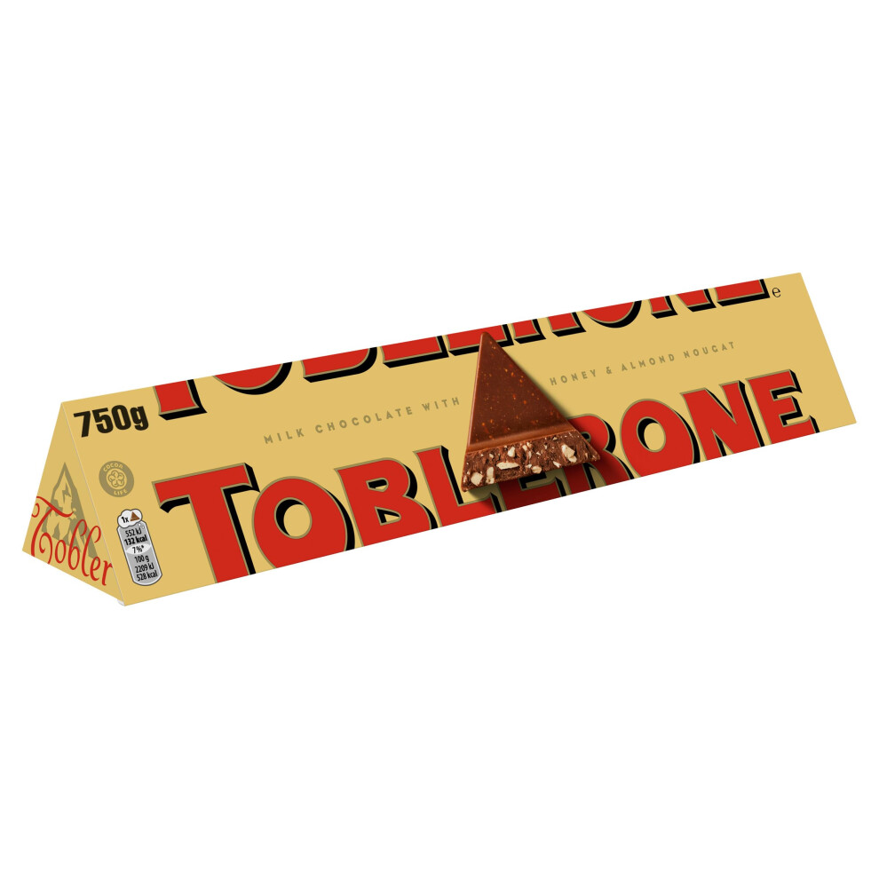 Toblerone Milk Chocolate Bar, Swiss Chocolate With Honey And Almond Nougat, 750 G (Pack Of 1)