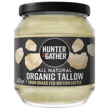 Hunter & Gather Organic Beef Tallow from Grass Fed British Cows 450g | Gluten Free, Seed Oil Free | Keto, Low Carb, Paleo I Ancestrally Inspired