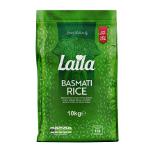 Laila Basmati Rice 10Kg, Aromatic Rice Basmati-Style, 10kg Basmati Rice Long Grain for Biryani, Pilaf or Pulao, Gluten Free Rice, 100% Pure Long Grain