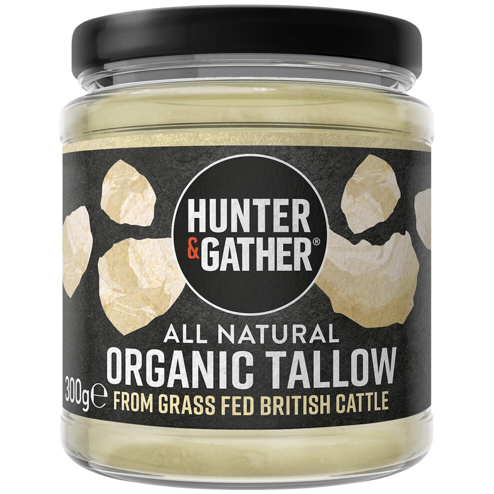 Hunter & Gather Organic Beef Tallow From Grass Fed British Cows 300G | Gluten Free, Seed Oil Free | Keto, Low Carb, Paleo I Ancestrally Inspired