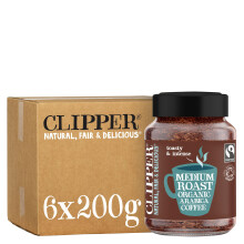 Clipper Super Special Organic Arabica Instant Coffee | 6 x 200g Jars | Bulk Buy for Home & Catering | Gourmet Coffee | Sustainable Fairtrade Coffee by