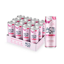 Acti-Vit Sparkling Vitamin Water Cans with B5, B6, B9, B12, C, D, Zinc & Magnesium Zero Sugar 12 x 330ml Blackcurrant Apple & Raspberry Flavour