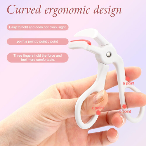 Wide-Angle & Partial Eyelash Curler Combo Set - 2 Silicone Pads, Comfortable Grip, 24-Hour Curl 2