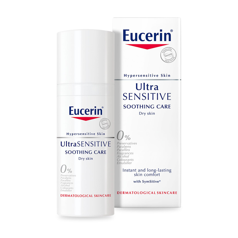 Eucerin Ultrasensitive Soothing Care Day (Dry Skin) 50Ml, Face For Sensitive And Hypersensitive Skin, Irritation Relief Face Moisturiser, Cream