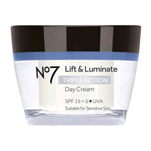 Boots No7 Lift & Luminate TRIPLE ACTION Day Cream 50ml 15 SPF + 5*UVA - Suitable for sensitive skin