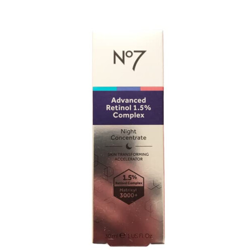Boots No7 No7 Advanced Retinol 1.5% Complex Night Concentrate Skin Transforming Accelerator 30ml