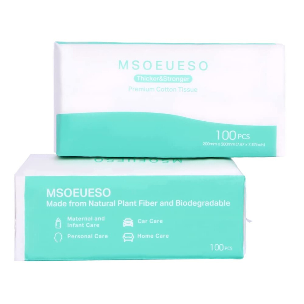 Msoeueso Face Towel, Biodegradable Facial Cotton Tissue Dry Wipes For Sensitive Skin, Unscented And Ultra Soft Disposable Face Towel, Cotton Dry Baby