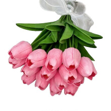 Bouquet de 15 tulipes artificielles, cadeau de Saint-Valentin
