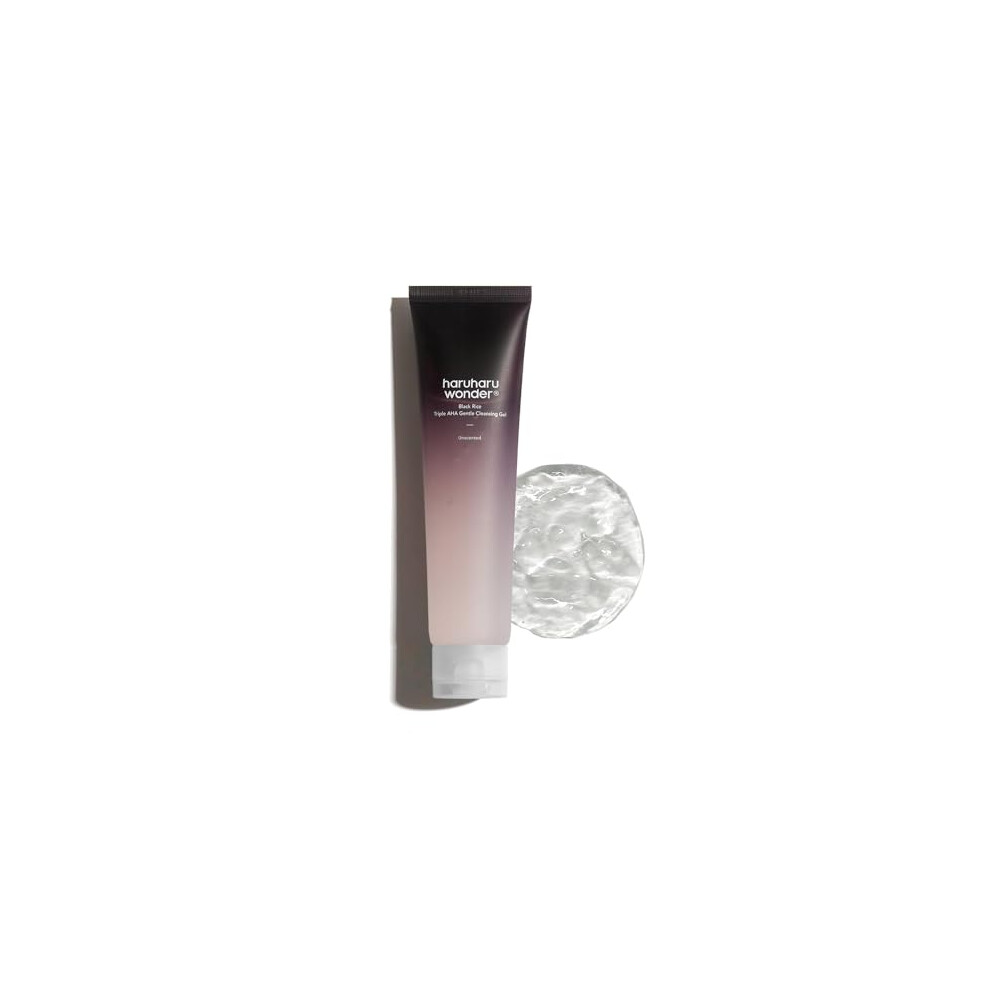 Haruharu Wonder Black Rice Triple Aha Gentle Cleansing Gel 100Ml, Hydrating Cleansing Gel, Gentle Exfoliating, Vegan, Travel Essentials