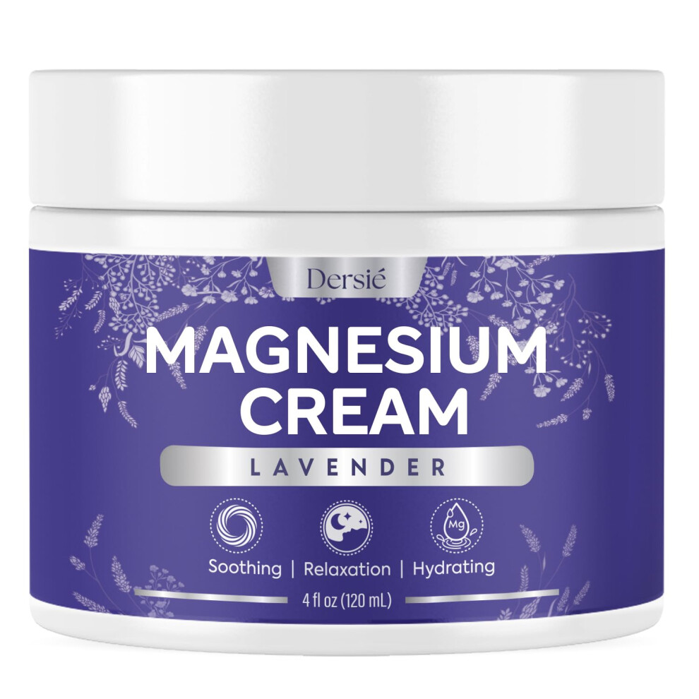 Dersie Cream/Lavender Magnesium For Sleep And Leg Cramps: Soothing Magnesium For Muscle Relief & Restless Nights - Eases Cramps & Pain For Relaxation