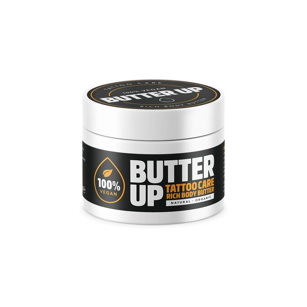Butter Up Tattoo Aftercare - Heals & Brightens Tattoos, Vegan, Natural, Organic, Cruelty Free, Rich Creamy Body Butter 100Ml