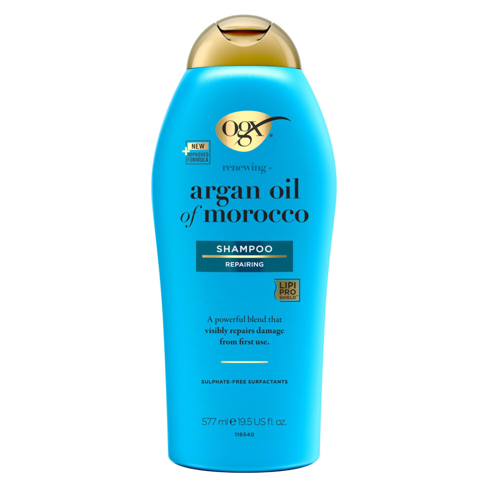 Ogx Repairing Argan Oil Of Morocco Sulfate Free Hair Shampoo For Dry, Damaged Hair 577Ml, Extra Large