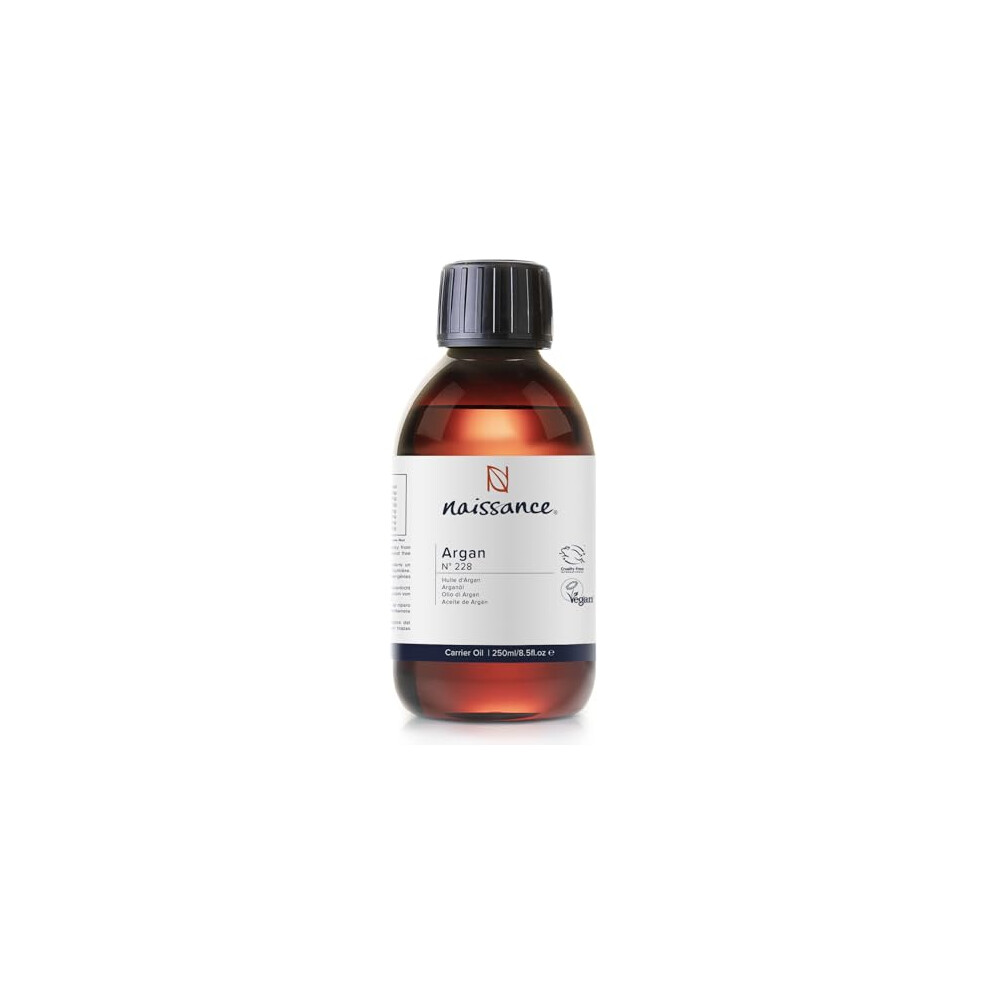 Naissance Argan Oil (No. 228) 225Ml - Natural Growth Hair Mask, Anti-Ageing, Antioxidant - Moisturiser For Face, Skin, Beard Cuticles And Hands