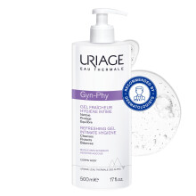 Uriage Gyn-Phy Refreshing Intimate Cleansing Gel 500ml - Cleanses and Preserves Natural Balance - Physiological pH and Glyco-Gyn Complex - Floral