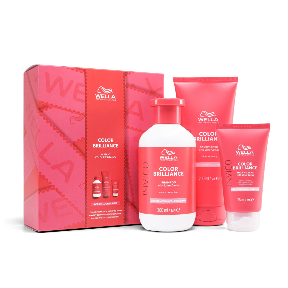 Wella Professionals Invigo Color Brilliance Gift Set - Includes Shampoo, Conditioner and Hair Mask - Instant Colour Vibrancy & Colour Protection -