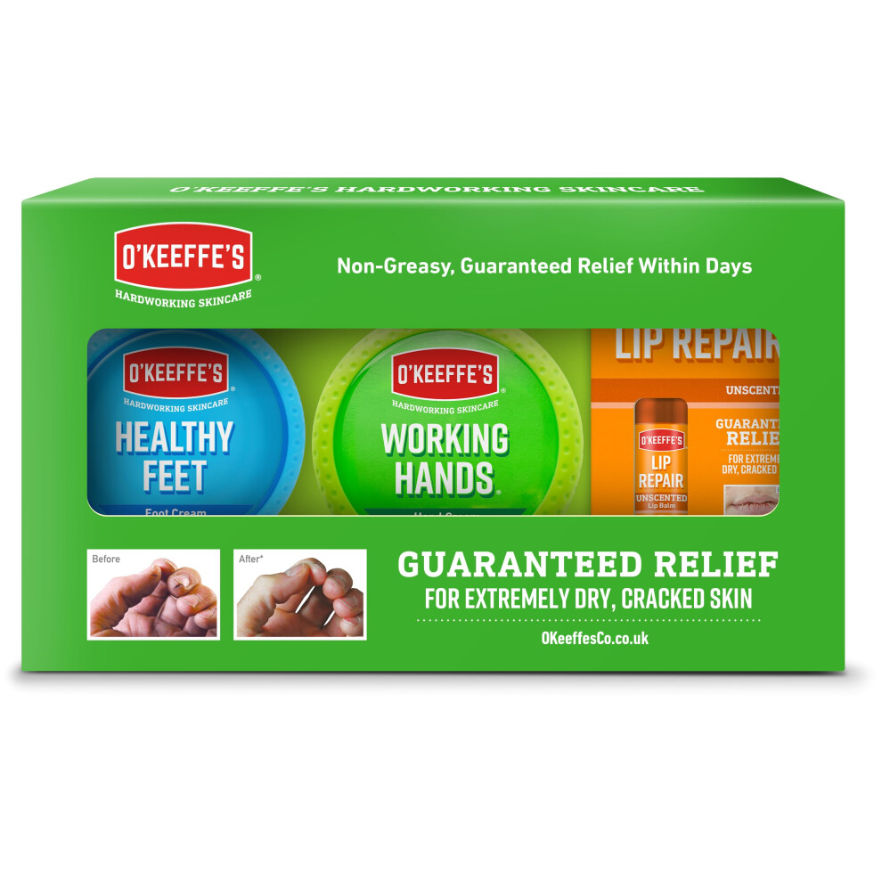 O'keeffe's O?Keeffe?S Skincare Gift Pack - Working Hands 96G, Healthy Feet 91G And Lip Repair 4.2G