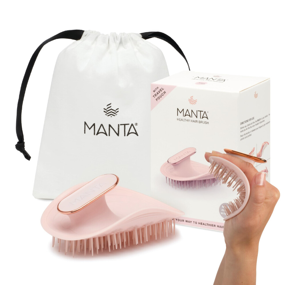 Manta Original Anti-Breakage Hairbrush ? Best Detangling & Flexible Brush For Healthy, Thinning & All Hair Types, Gentle Hair Care For Women & Men,