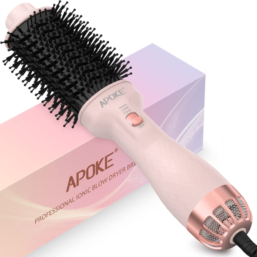 Apoke One Step Hair Dryer Brush Hot Air Stylers And Volumizer, Lightweight Hairdryer Heated Air Brush For Drying Straightening Curling Volumizing Hair