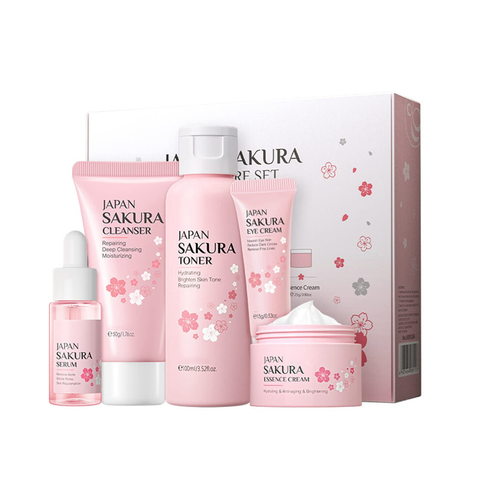 Skincare Set Skin Care for Teenage Girls Gift Set-Cleanser,Toner,Serum,Eye,Essence Serum- Facial Care Sets&Kits for Pores,Blackheads,Exfoliate,Skin
