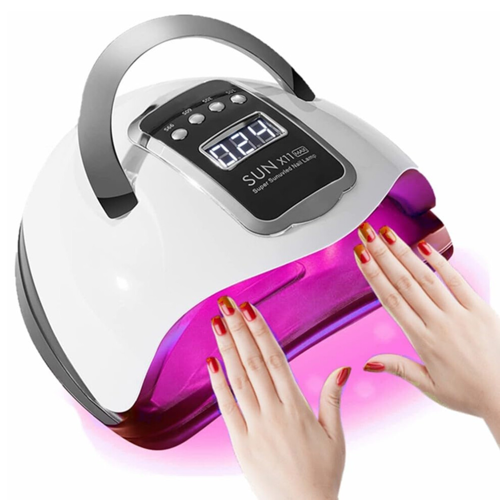 Beenle 280W Uv Led Nail Lamp With Automatic Sensor / 4 Timer Setting For Gel Nails, Home And Salon Use