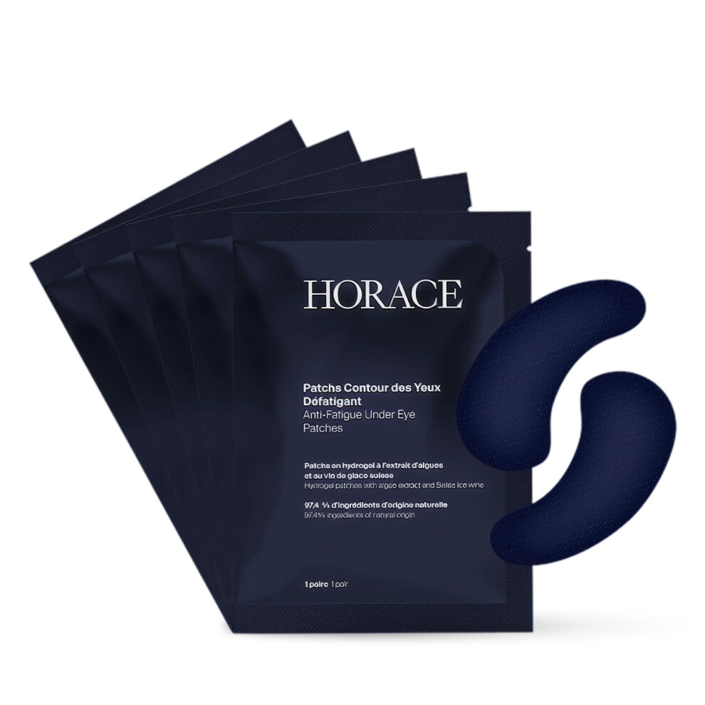 Horace Dark Anti-Fatigue Under-Eye Patches For Men - Circle And Puffiness Reduction - Moisturising & Refreshing Hydrogel Treatment - Vegan And