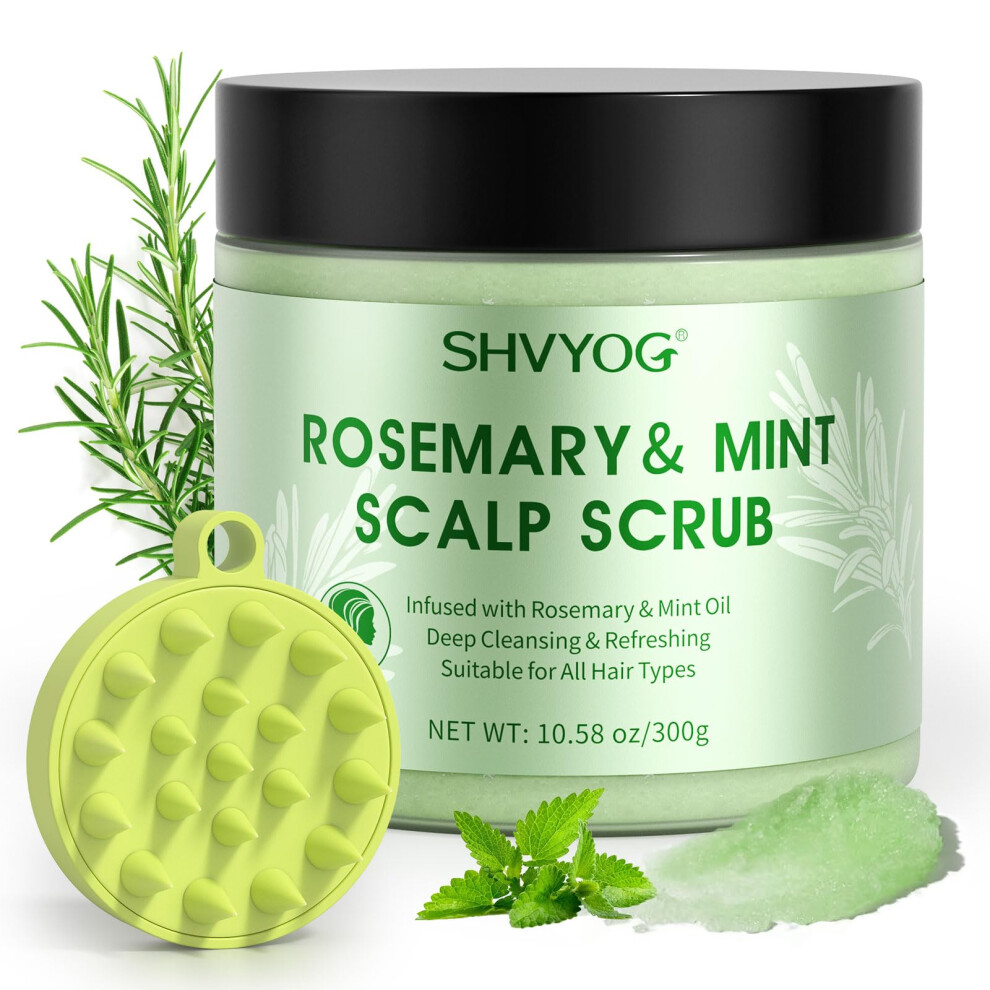 Shvyog Scalp Scrub, Rosemary Scalp Exfoliator, Promote Hair Growth, For Dandruff Prone Oily Hair & Dry, Itchy Scalp, Hair Treatment Nourishing Detox