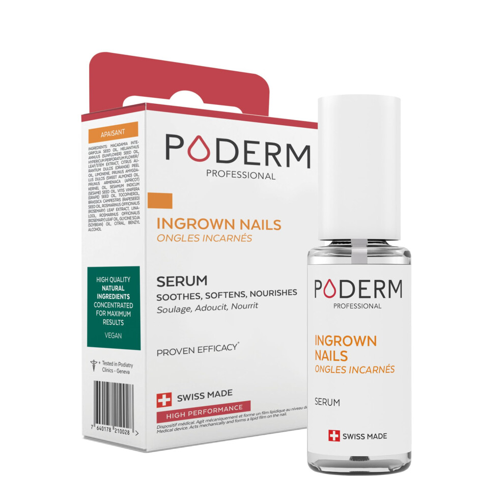 Poderm - Ingrown Nails Emollient Treatment 2-In-1 - Relieves Pain, Prevents Infection - Lubricates The Nail And Softens Callouses - Professional