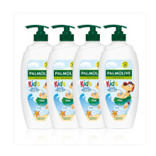 Palmolive Naturals Kids Shower Gel 4x750ml pump vitamin E body wash to nourish skin, leaves skin feeling soft, with plantbased almond milk,