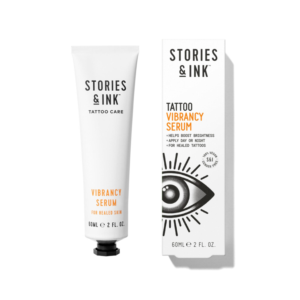 Stories & Ink Tattoo Aftercare | Vibrancy Serum - Overnight Treatment For Faded Tattoos To Brighten Pigments & Enhance Ink Intensity