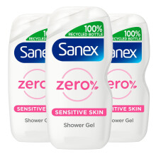Sanex Shower Gel Zero% for Sensitive Skin 415ml - Pack of 3