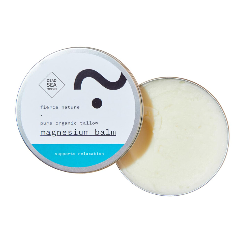 Fierce Nature Cream Magnesium Tallow Balm, Natural Topical Body Balm For Muscle Aches And Strains, Alternative For Sleep And Relaxation, Unscented, 100G - Fierce