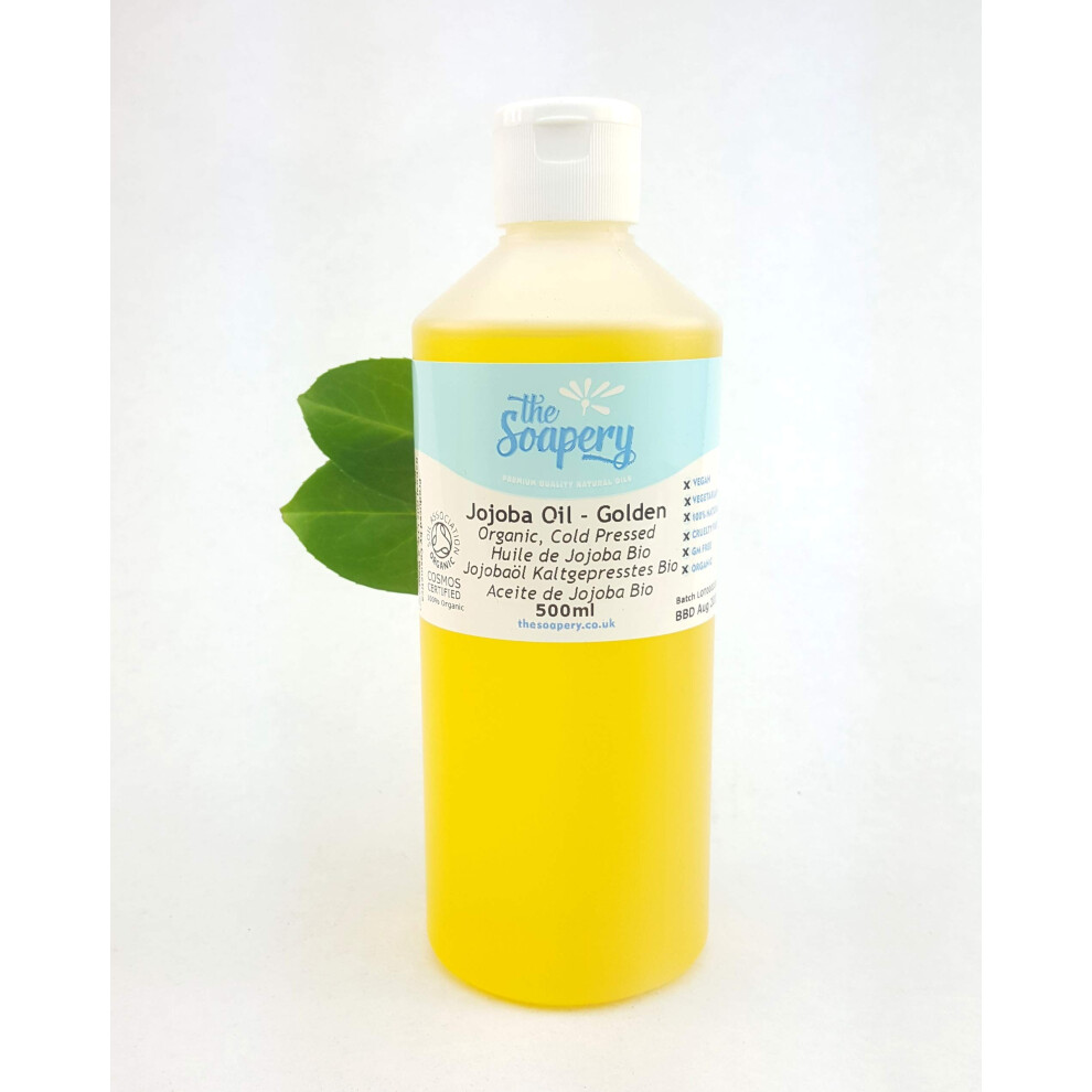 The Soapery Golden/Yellow Jojoba Oil Organic Cold Pressed 500Ml - 100% Pure
