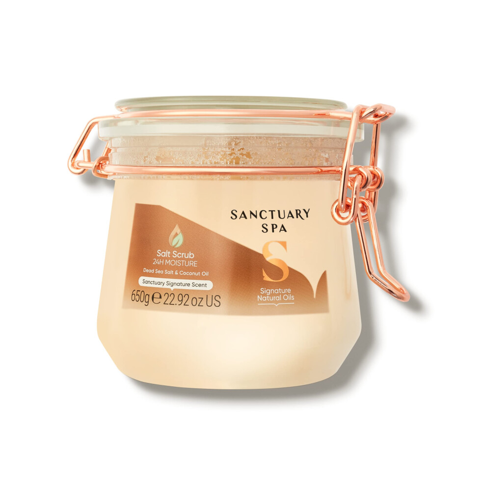 Sanctuary Spa Dead Sea Salt Scrub With Coconut Oil, No Mineral Oil, Cruelty Free And Vegan, 650 G