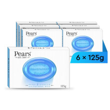 Pears Pure & Gentle Transparent Natural Soap Bar - Made with Mint Extracts, Nourishing and Refreshing Bathing Cleanser, Gentle & Soothing Skin Care,