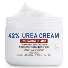 OUKEYA Urea Cream 42% plus Salicylic Acid 2%, Urea Foot Hand Cream for Dry Cracked Feet, Heels, Elbows, Salicylic Acid Cream for Moisturizer, Removes