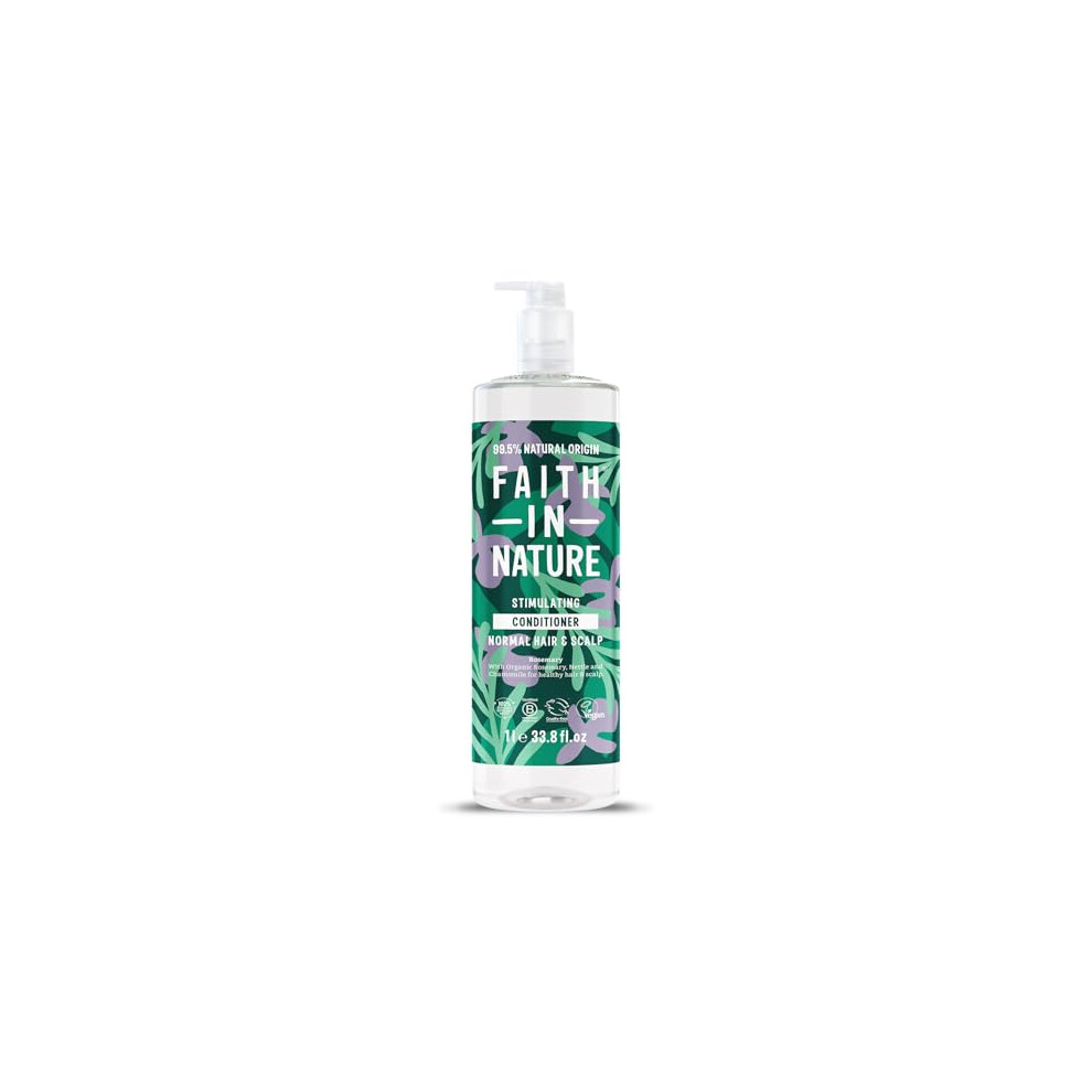 Photos - Hair Product Faith in Nature 1L Natural Rosemary Conditioner, Stimulating for Normal Hair & Scalp, Vegan & Cruelty Free, No SLS, Silicone 