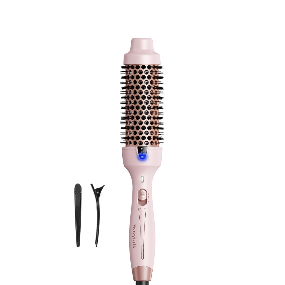 Wavytalk Thermal Brush, Heated Hot Brush Styling 38Mm Ionic Thermal Round Iron For Blowout Express, Heated Curling Iron Create Natural Curls, Dual
