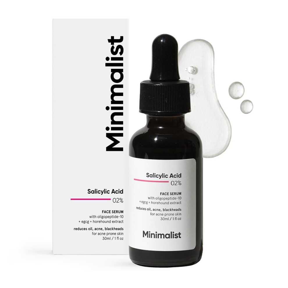 Minimalist 2% Salicylic Acid Serum For Acne, Blackheads & Open Pores | Reduces Excess Oil & Bumpy Texture | Bha Based Exfoliant For Acne Prone Or Oily