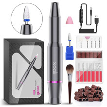 Xoali Electric Nail Files 25000RPM, Professional Nail Drill 12 in 1, Speed-Adjustable Efile Kit with Ceramic Bit for Nail Drill, Manicure and Pedicure