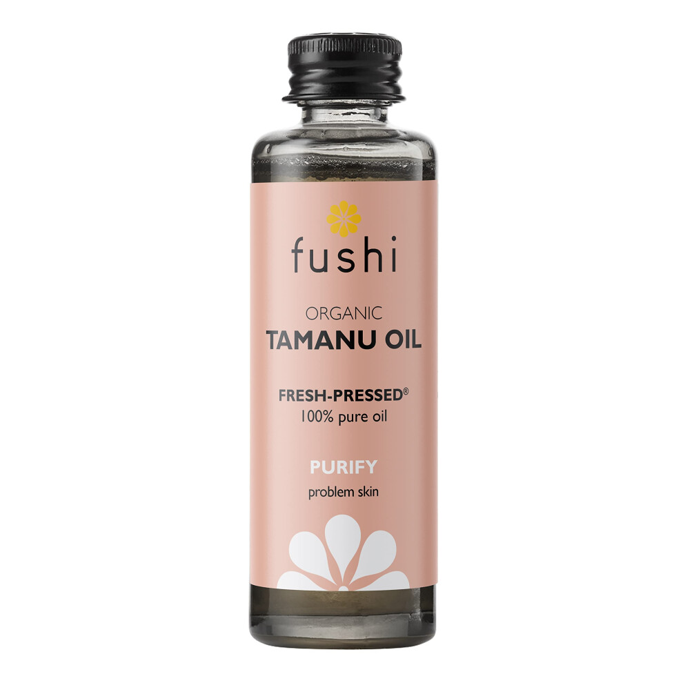 Fushi Wellbeing Organic Tamanu Oil Fresh-Pressed, Antioxidant & Vitamin E, Best For Scars, Blemishes, Damaged Hair, Manufactured In The Uk, 50 Ml